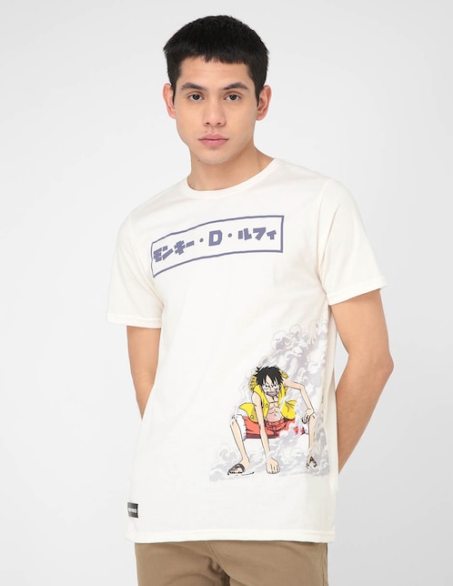 Playera One Piece cuello redondo para hombre