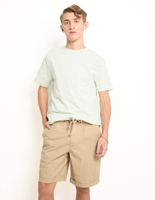 BERMUDA MOSSIMO, CH, KHAKI CLARO LISO G