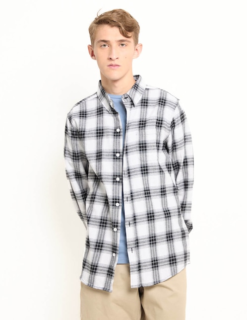 Camisa casual de algodón manga larga para hombre 1