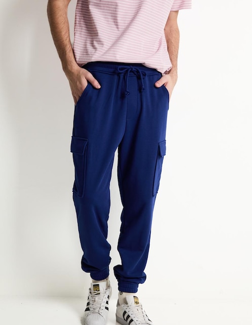 PANTALON CARGO MOSSIMO, M, NAVY LISO TU