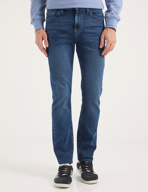 Jeans slim deslavado para hombre 1