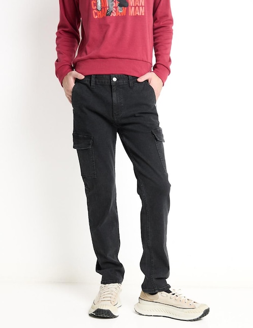 Jeans cargo straight Mossimo lavado obscuro para hombre