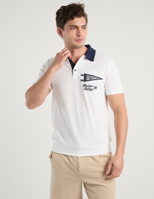 POLO MOSSIMO, EG, BLANCO LISO M CORTA C