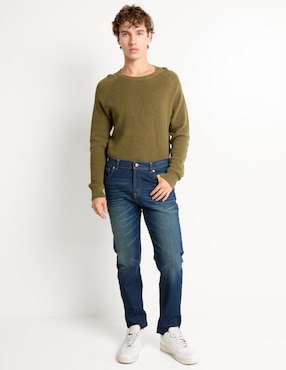 Jeans slim Mossimo lavado whisker para hombre