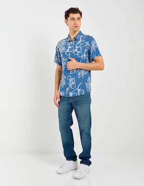 Jeans straight Mossimo lavado medio para hombre