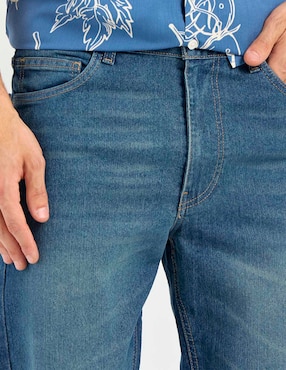 Jeans straight Mossimo lavado medio para hombre