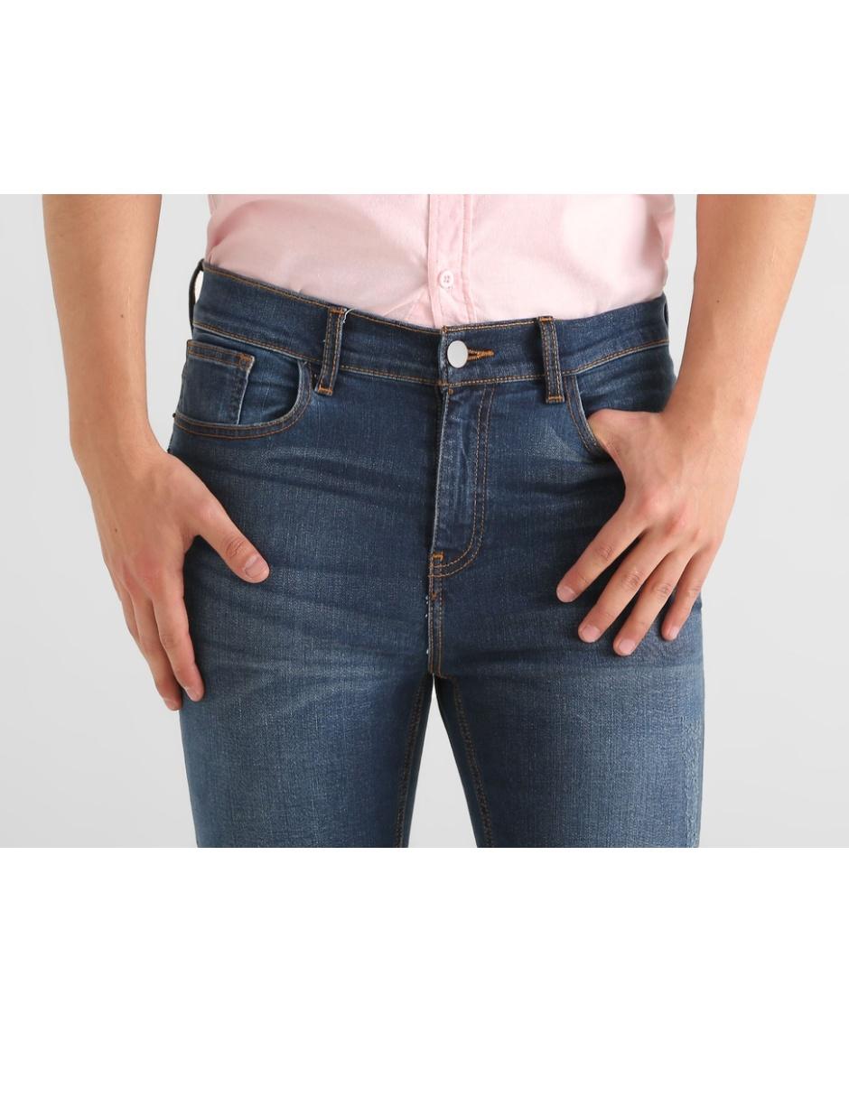 Jeans skinny lavado stone wash para hombre 7