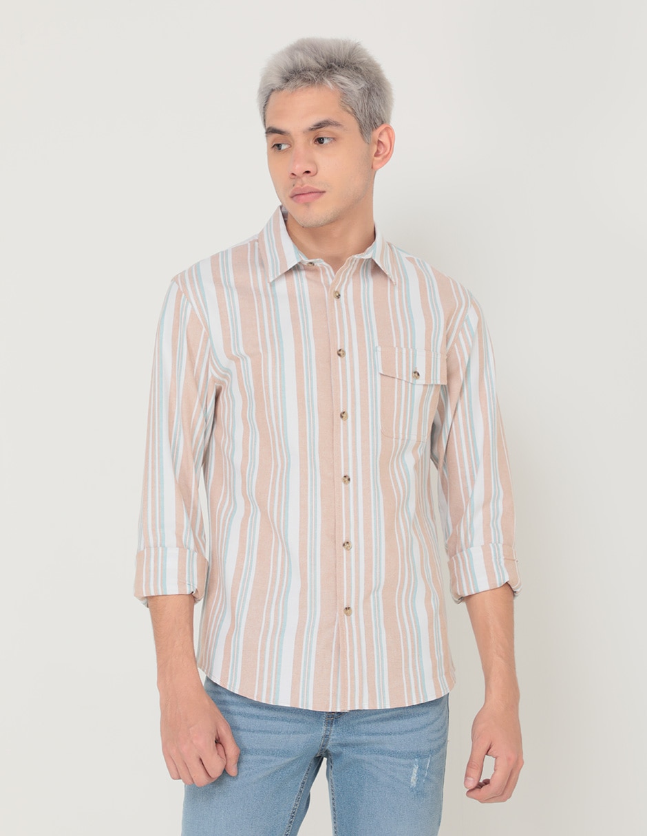 Camisa casual Mossimo de algod n manga larga para hombre