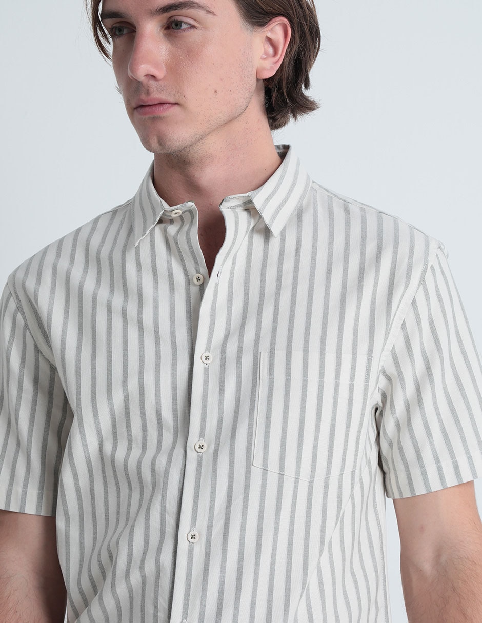 Camisa casual manga corta para hombre 4