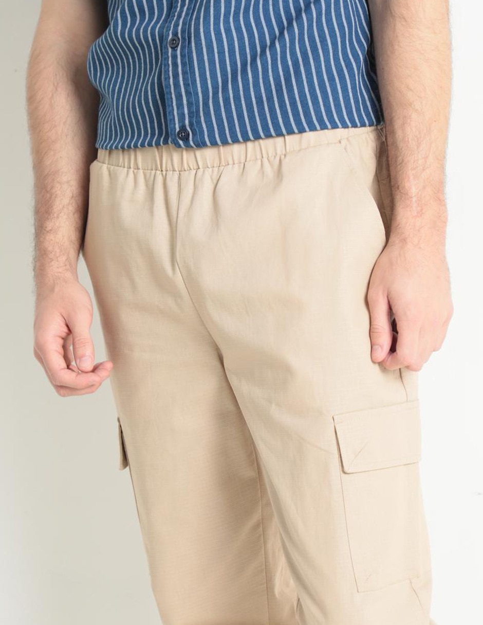 Pantalón cargo slim de algodón para hombre 4