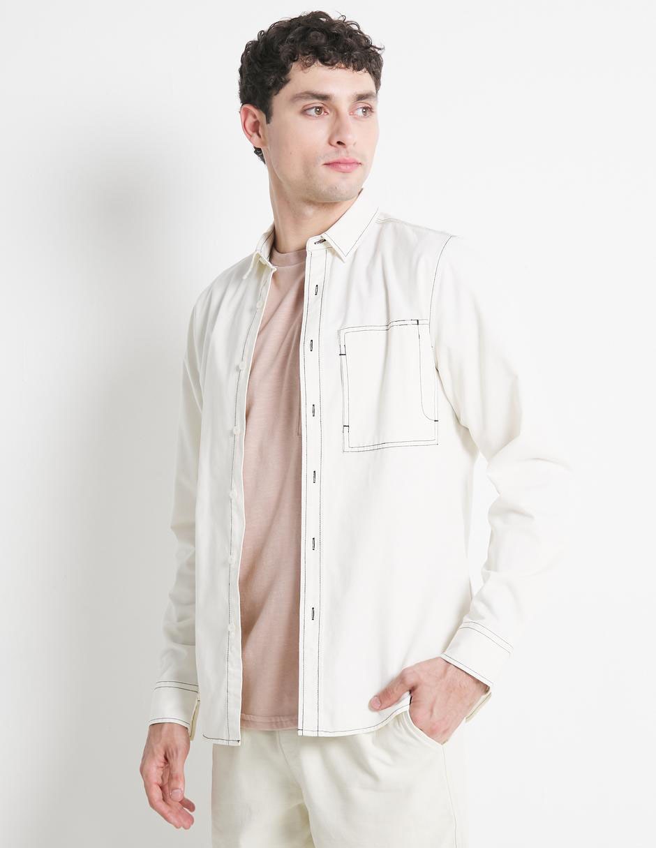 Camisa casual manga larga para hombre