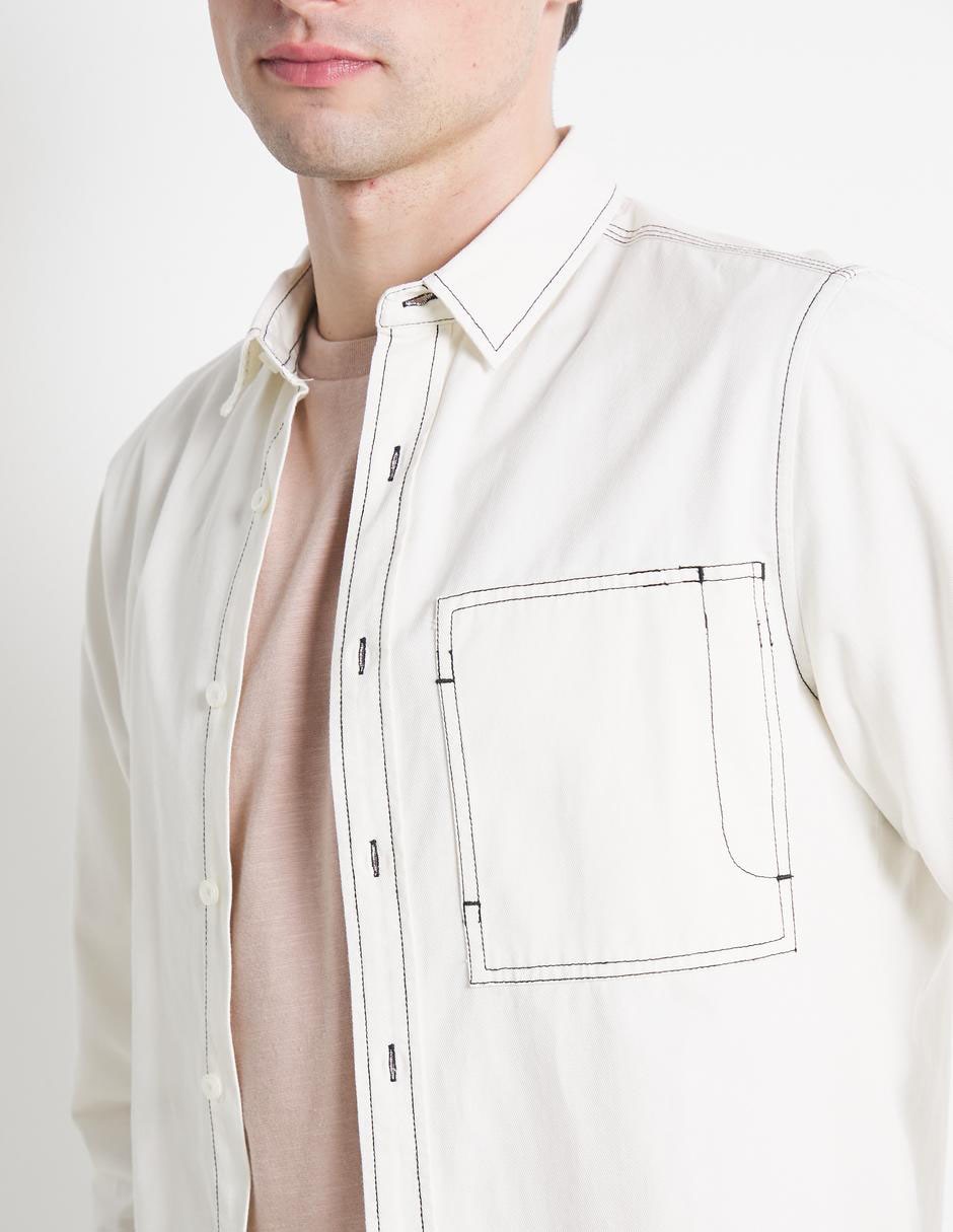 Camisa casual manga larga para hombre 4