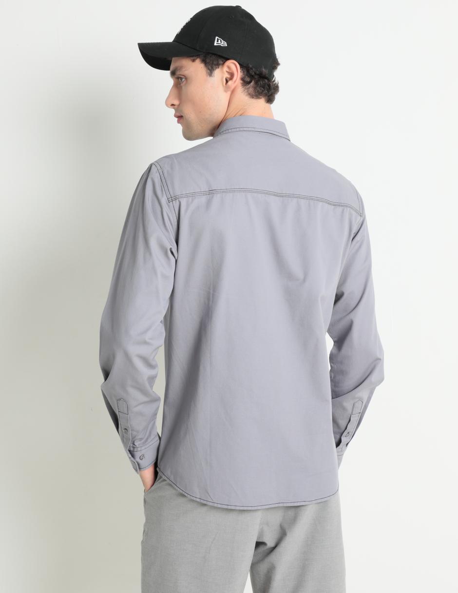 Camisa casual manga larga para hombre 2
