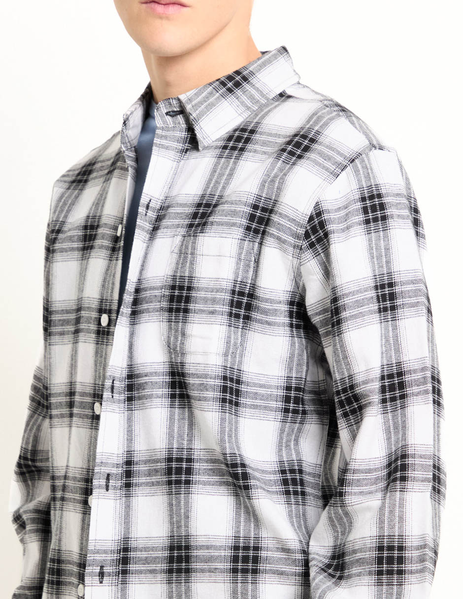Camisa casual de algodón manga larga para hombre 4