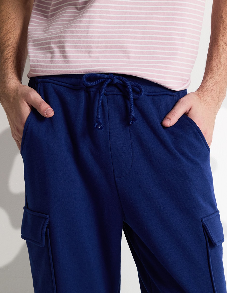 PANTALON CARGO MOSSIMO, M, NAVY LISO TU
