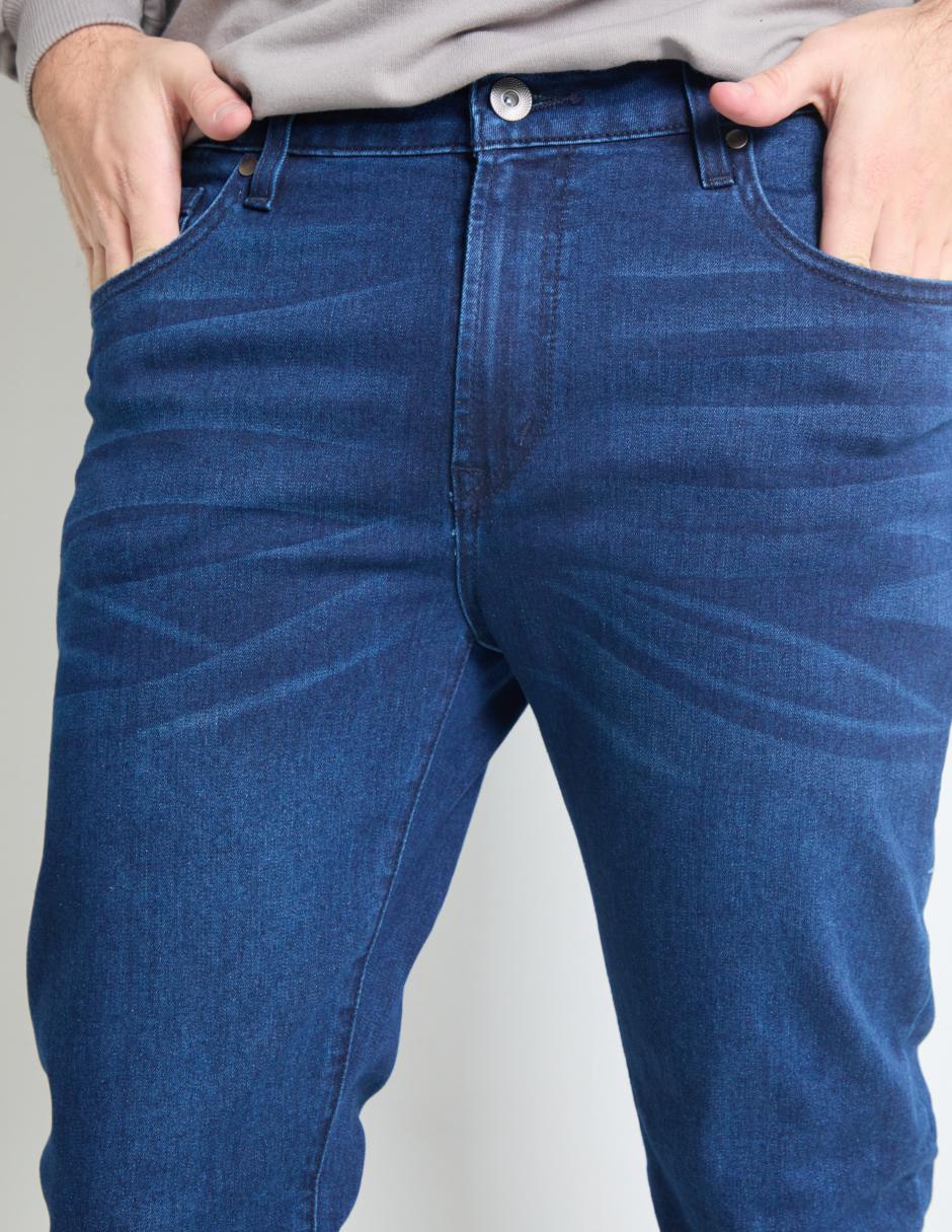 Jeans slim lavado stone wash para hombre 4