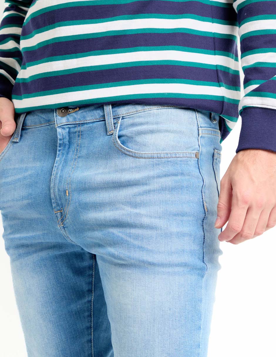 Jeans slim deslavado para hombre 4