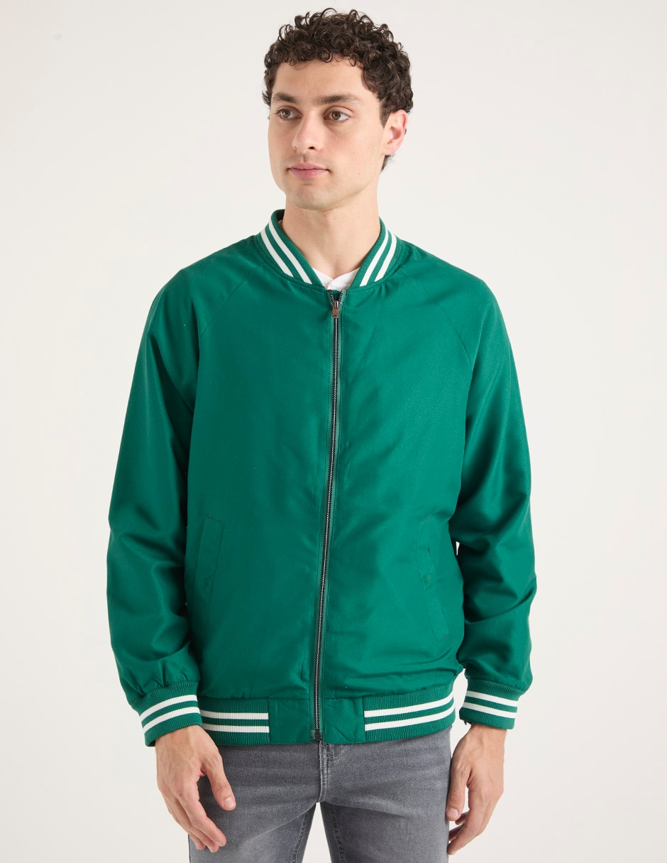 Chamarra bomber con bolsillos para hombre Chamarra bomber con bolsillos para hombre
