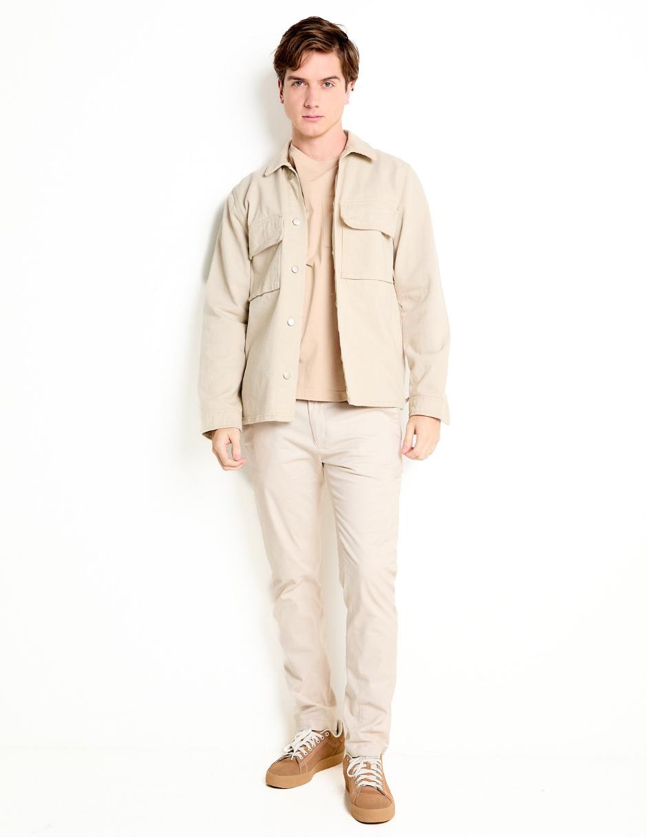 PLAYERA MOSSIMO, CH, KHAKI CLARO LISO C
