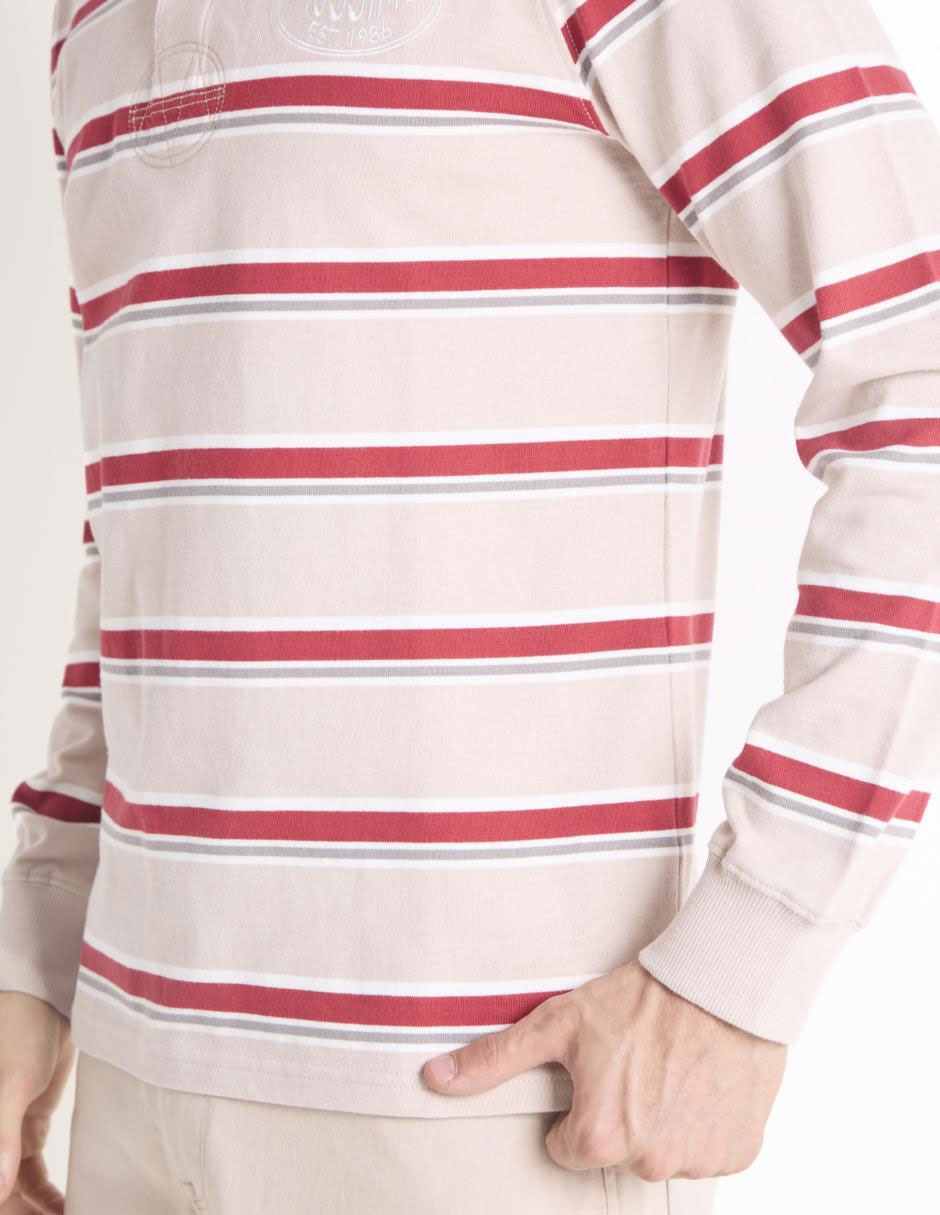 POLO MOSSIMO, G, KHAKI CLARO ESTAMPADO