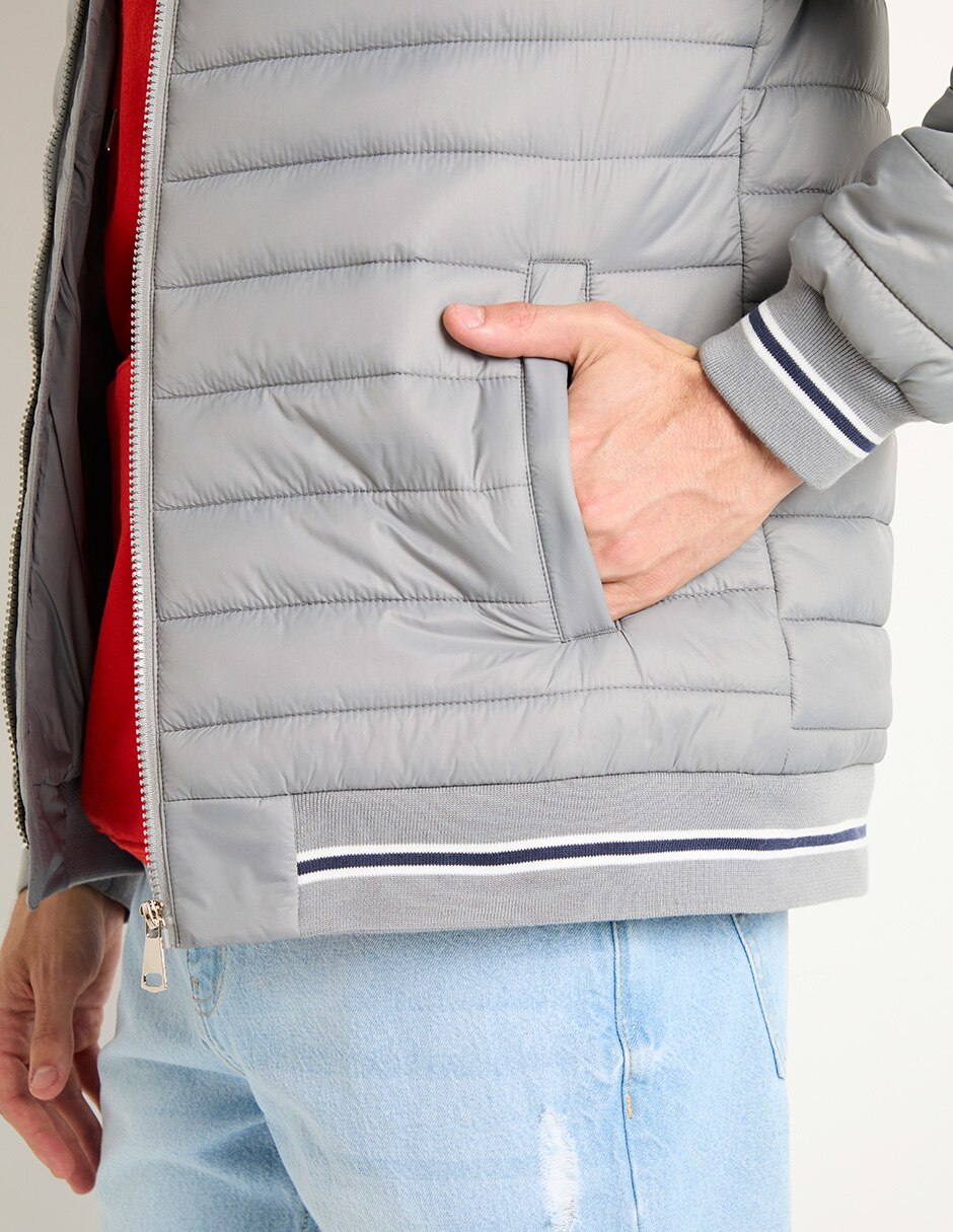 Chamarra acolchada capitonada para hombre 4
