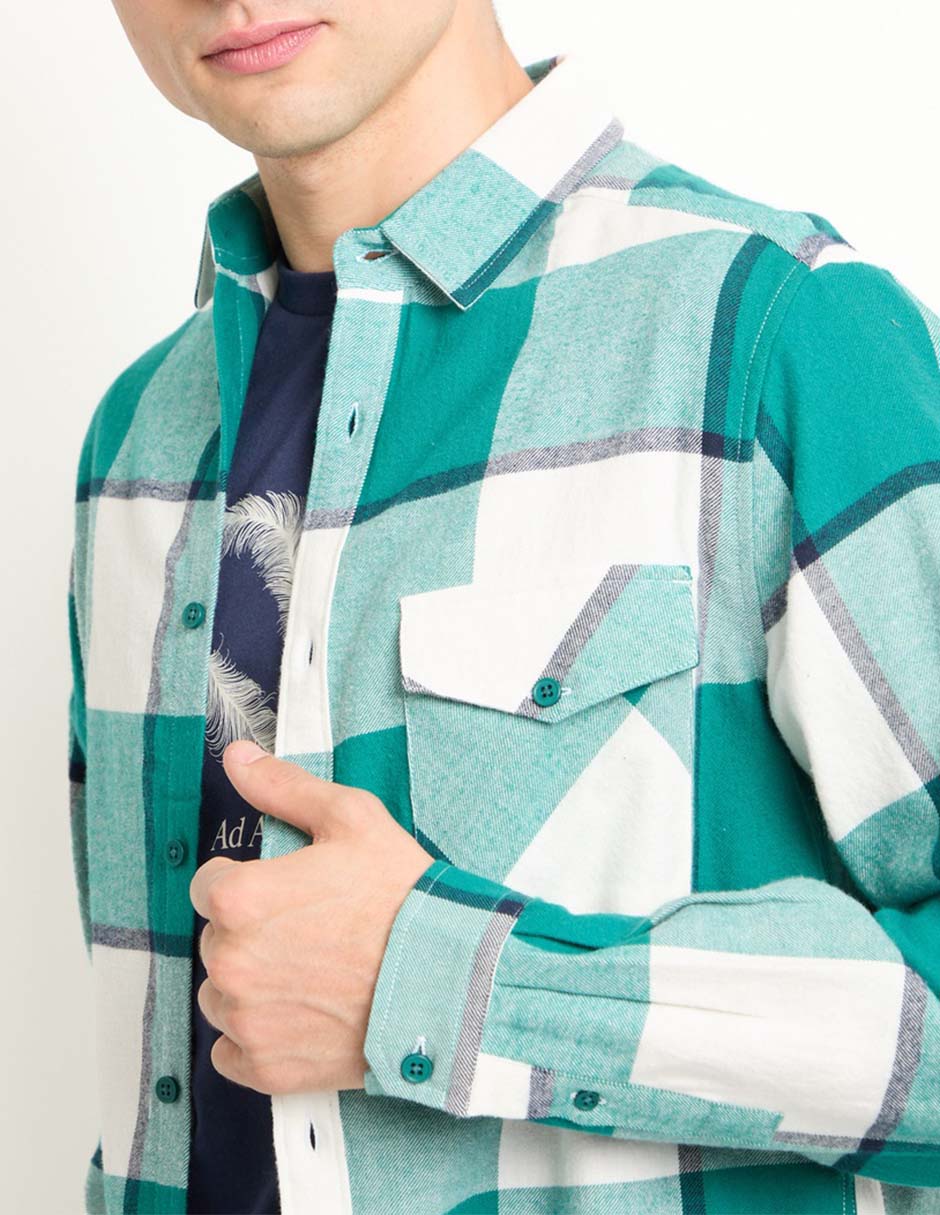 Camisa casual manga larga para hombre 4