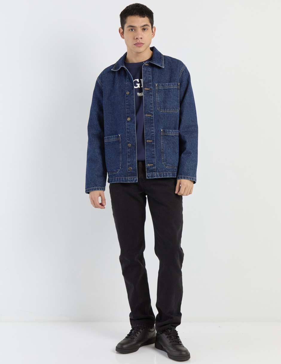 SUDADERA MOSSIMO, CH, AZUL MARINO LISO
