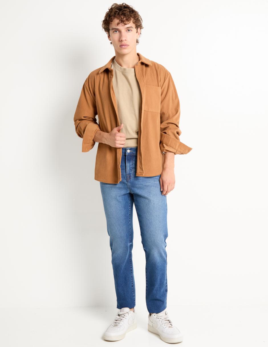 Jeans slim lavado sand blast para hombre 3