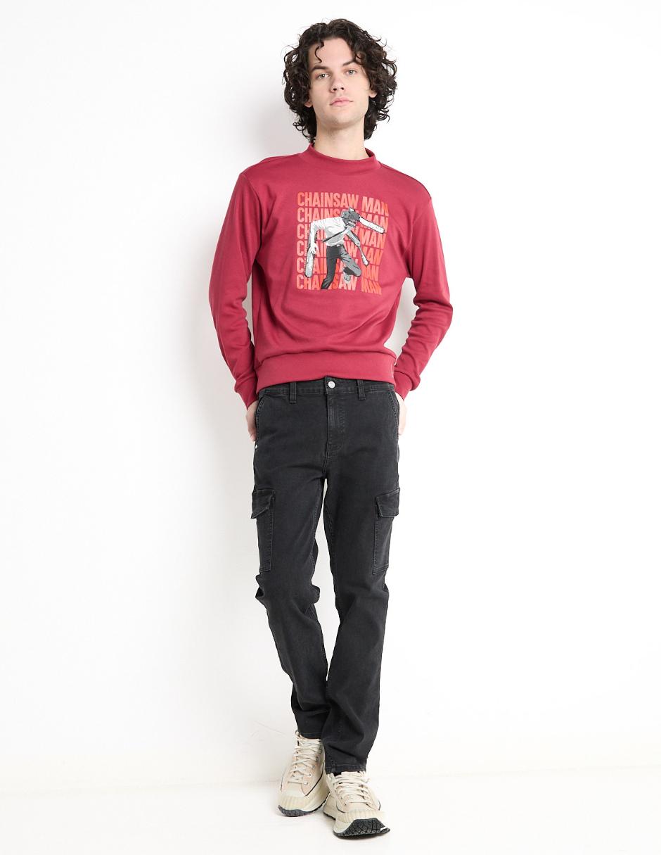Jeans cargo straight lavado obscuro para hombre 3