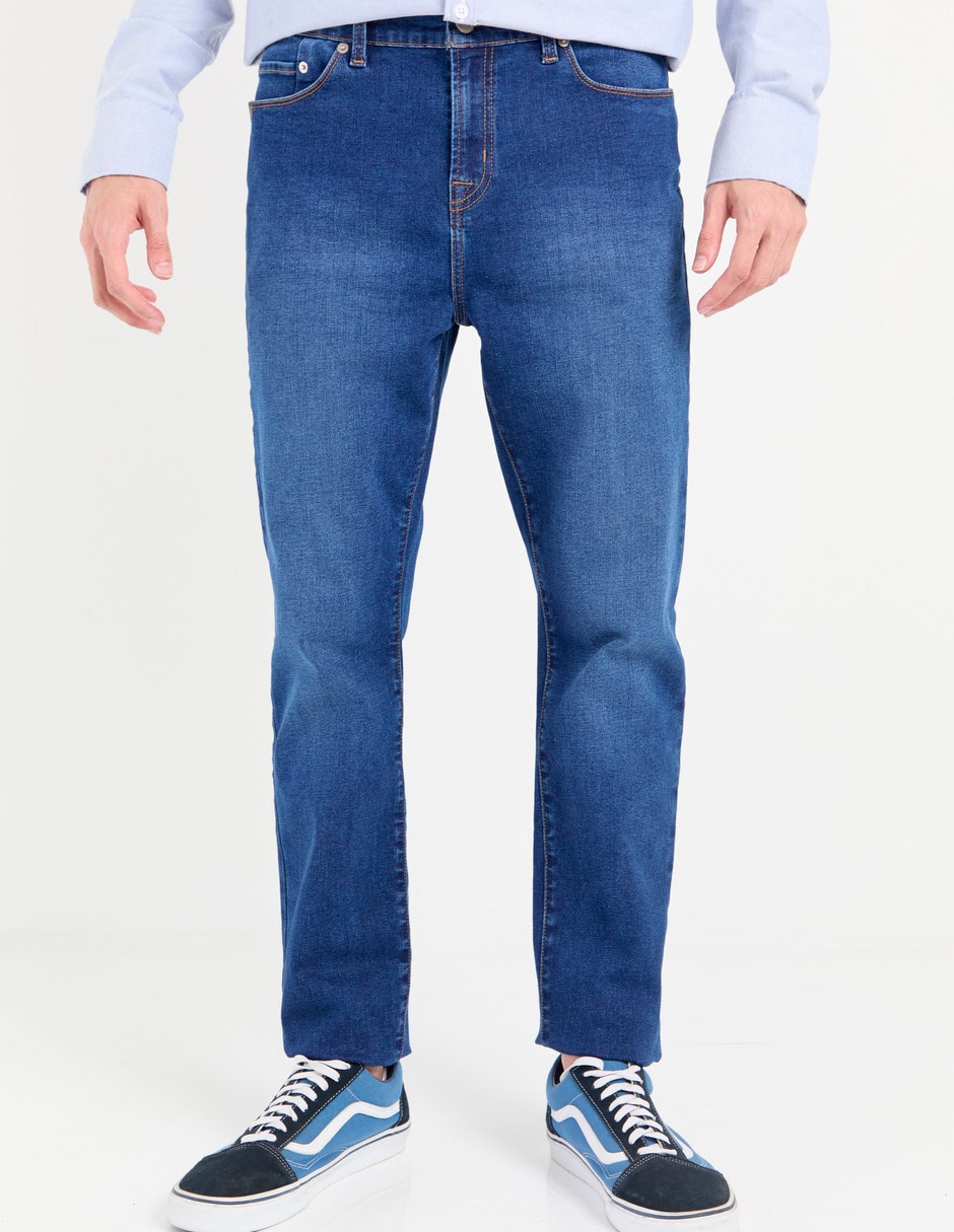 Jeans slim lavado medio para hombre