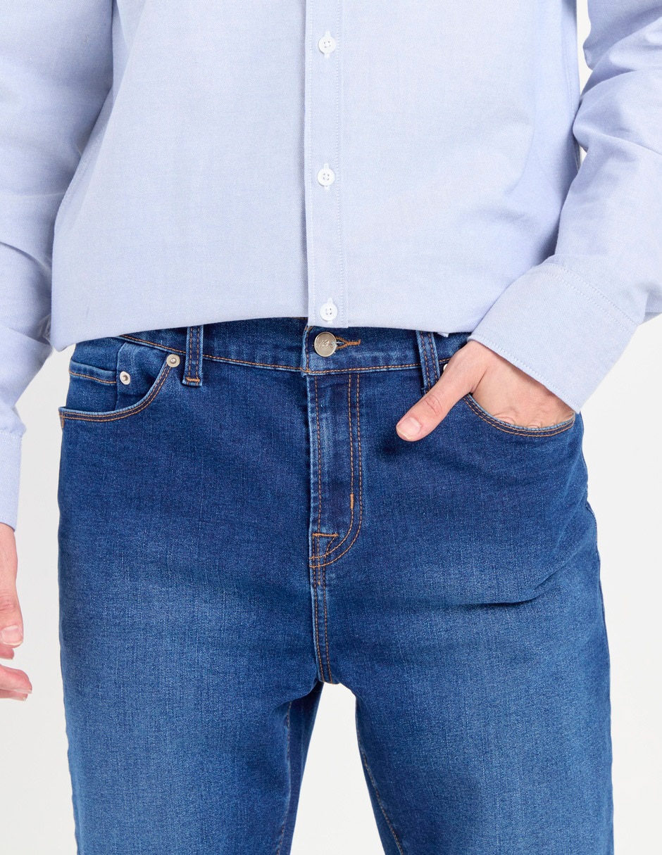 Jeans slim lavado medio para hombre 4