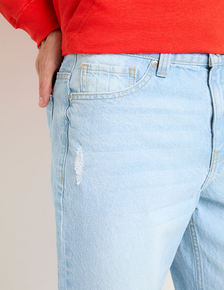 Jeans slim lavado claro para hombre 4