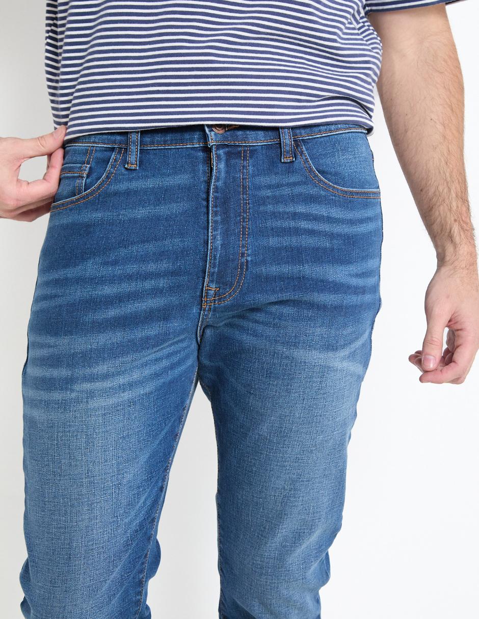 Jeans slim deslavado para hombre 4