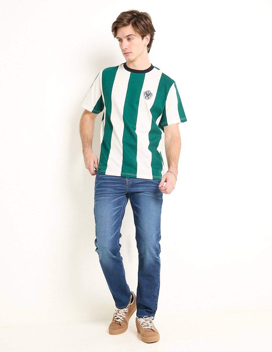 Jeans straight lavado stone wash para hombre 3