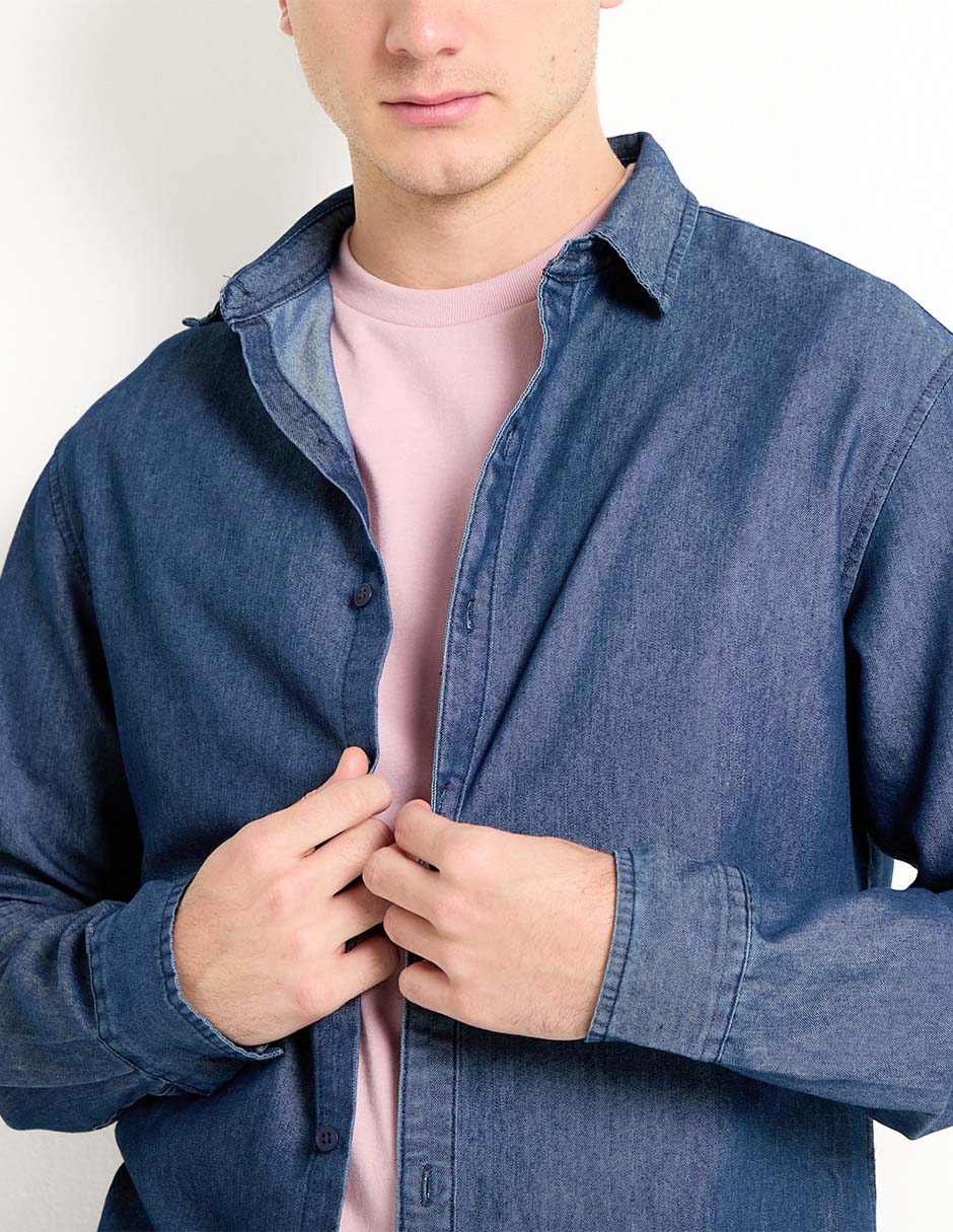 CAMISA MOSSIM, M, ÍNDIGO DENIM OBSCURO
