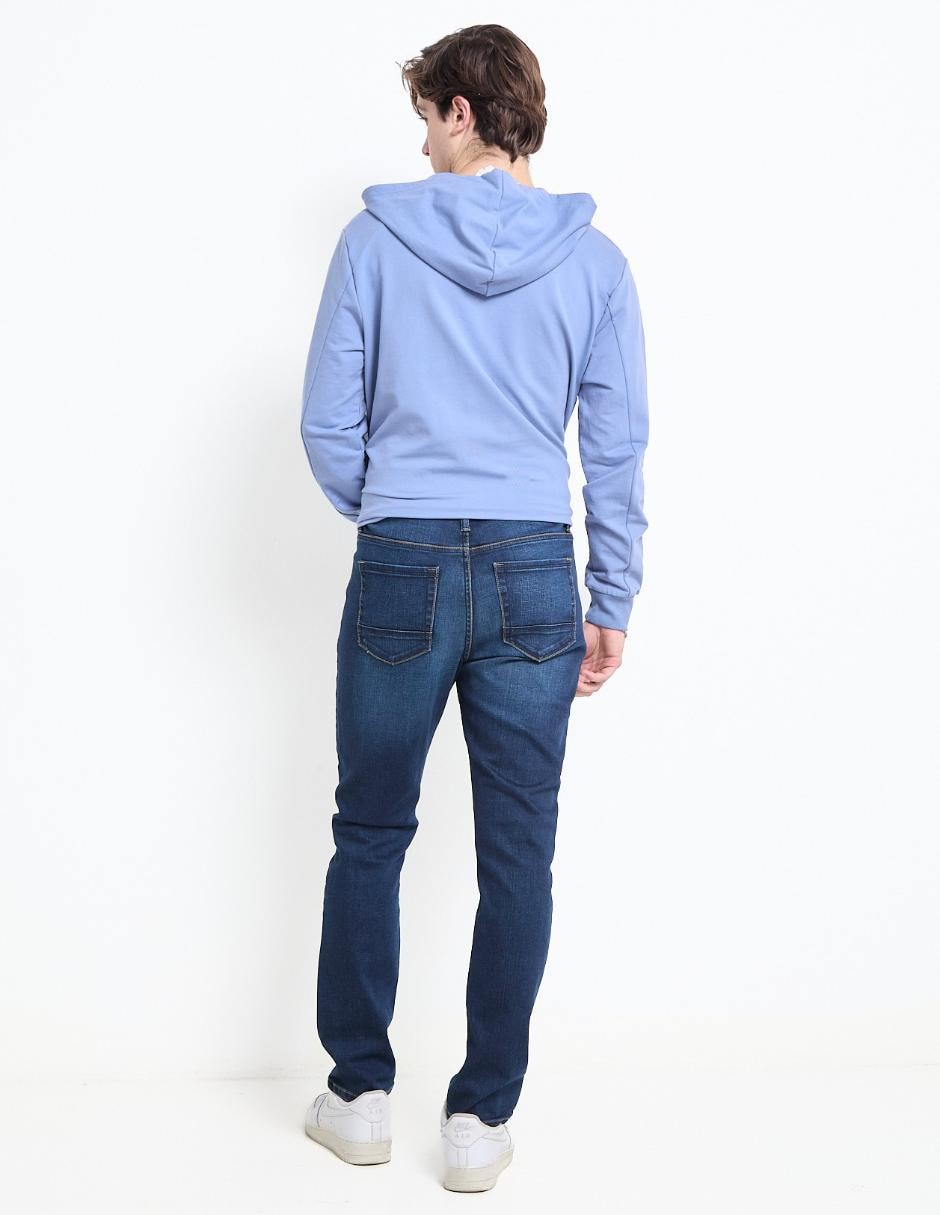 Jeans straight lavado stone wash para hombre 2