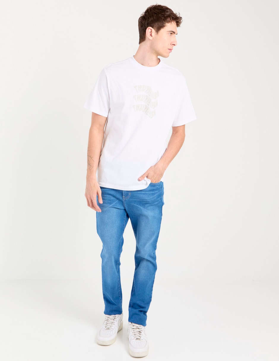 Jeans slim lavado stone wash para hombre 3