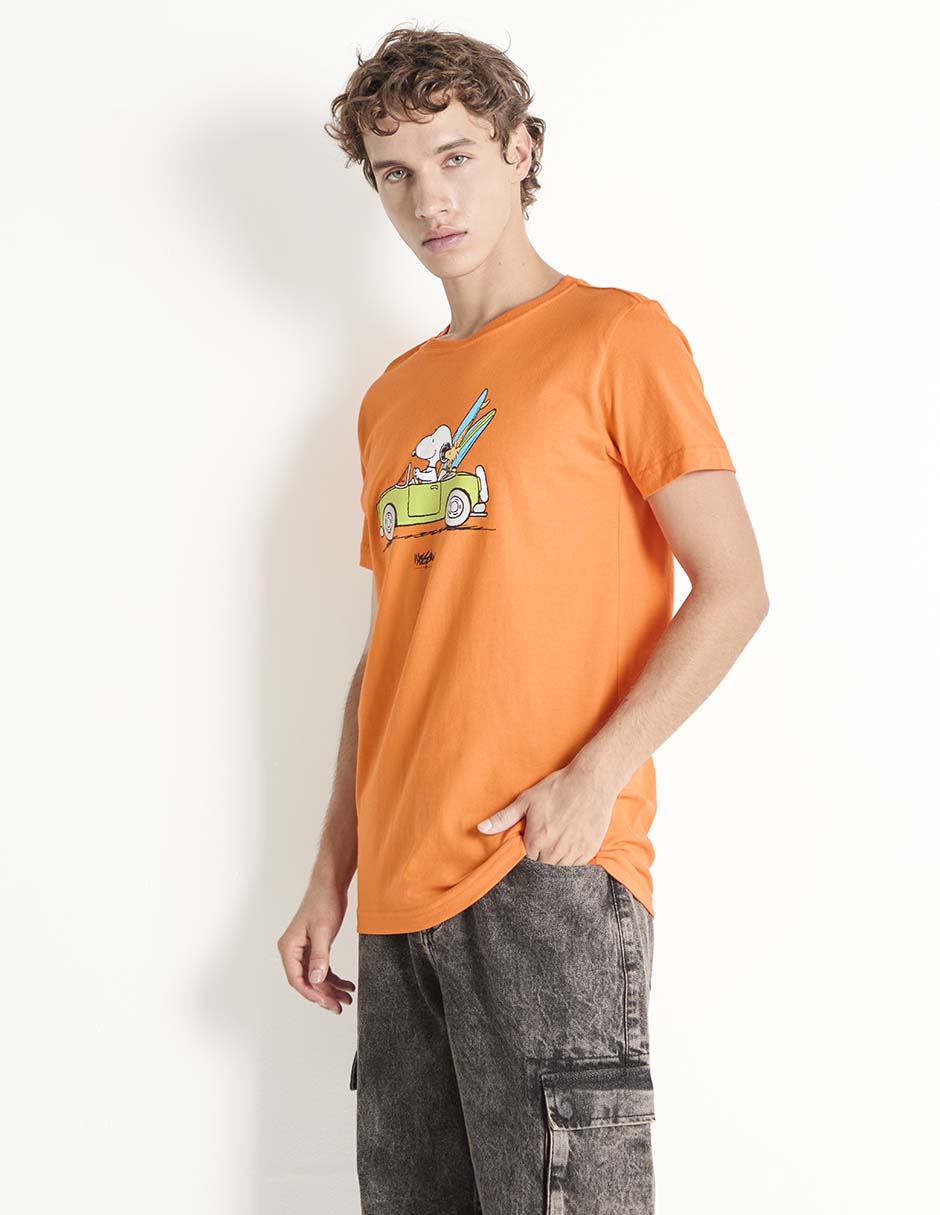 Playera Snoopy cuello redondo para hombre