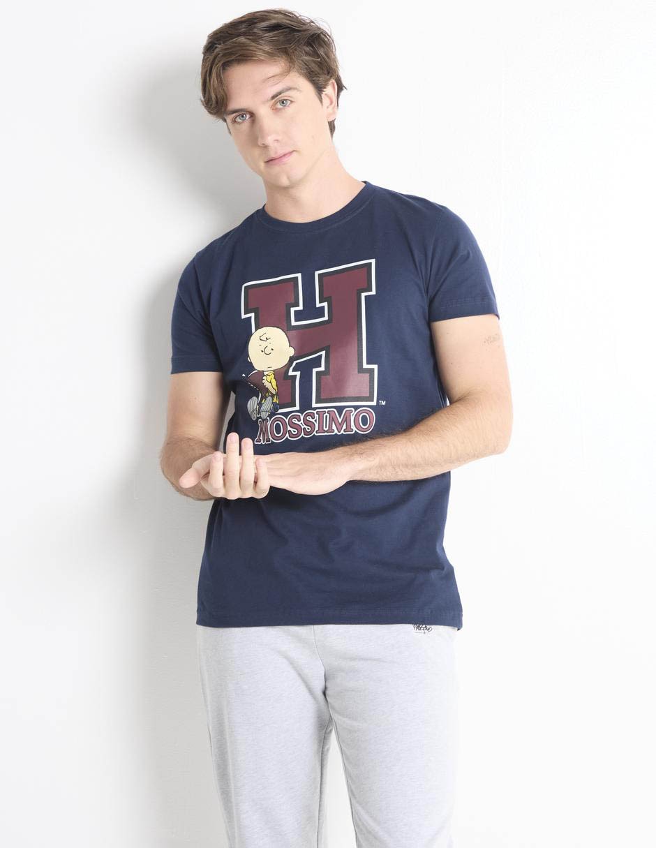 Playera Peanuts Charlie Brown cuello redondo para hombre
