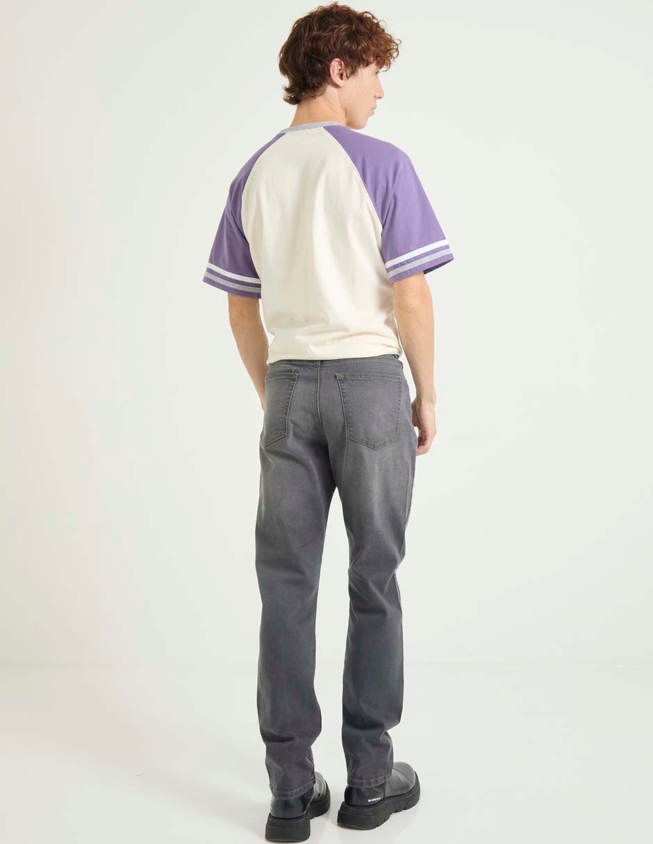 Jeans straight deslavado para hombre 2