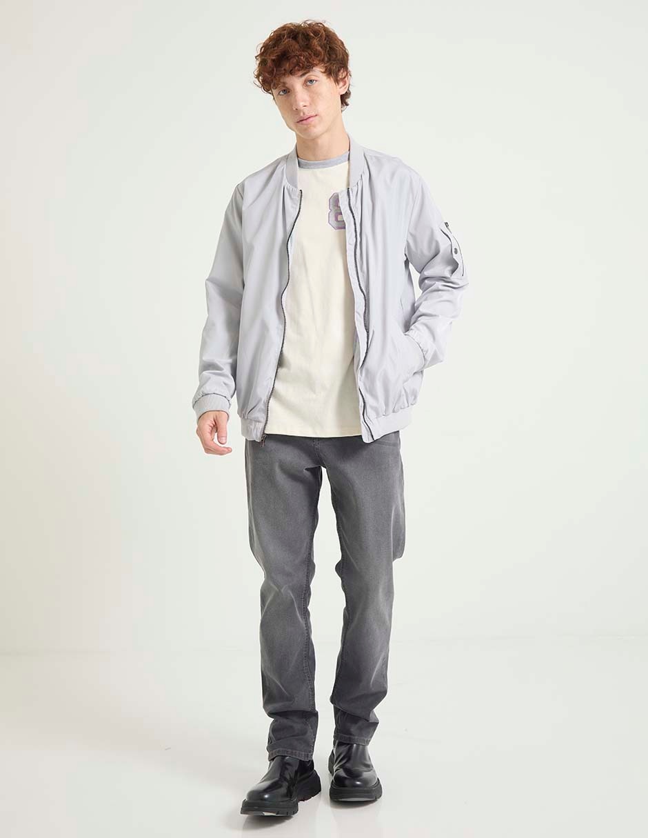 Jeans straight deslavado para hombre 3