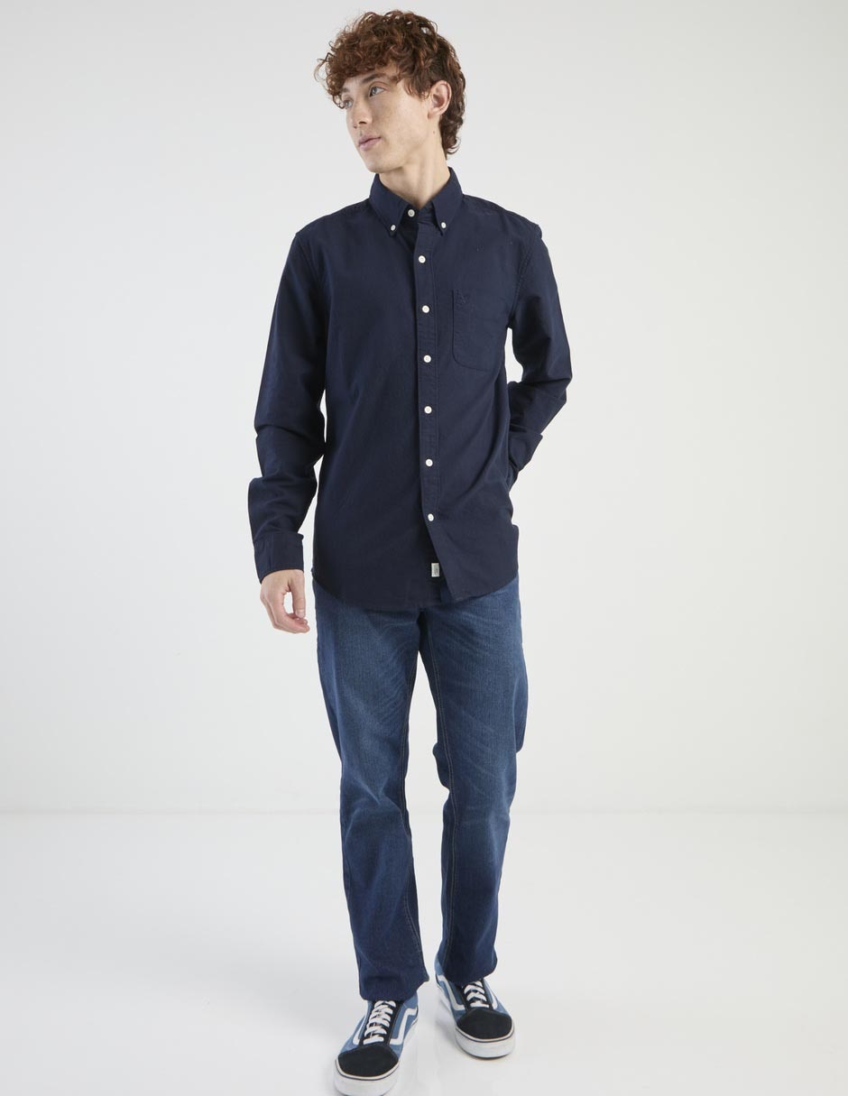 Jeans straight deslavado para hombre 3