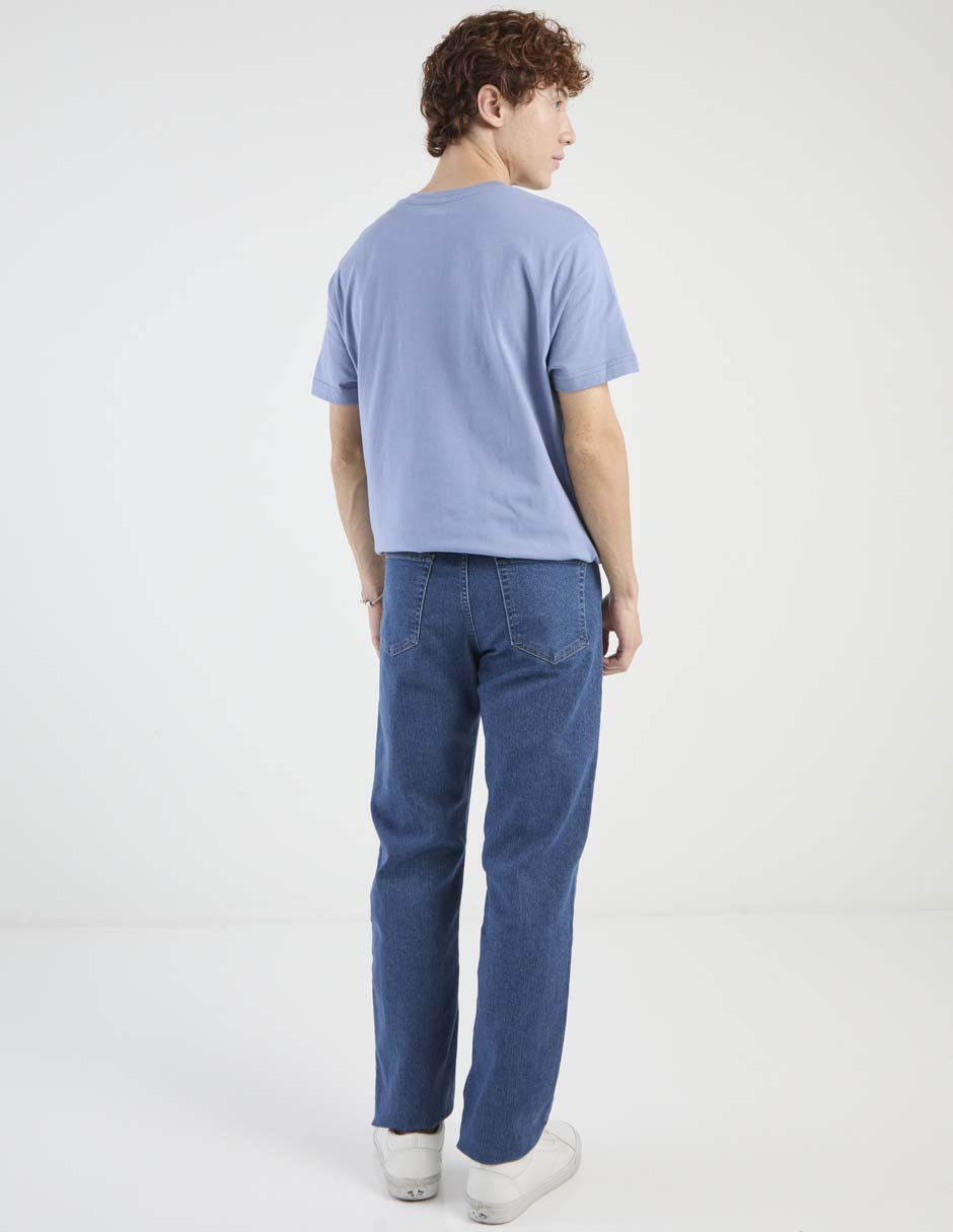 Jeans straight lavado medio para hombre 2