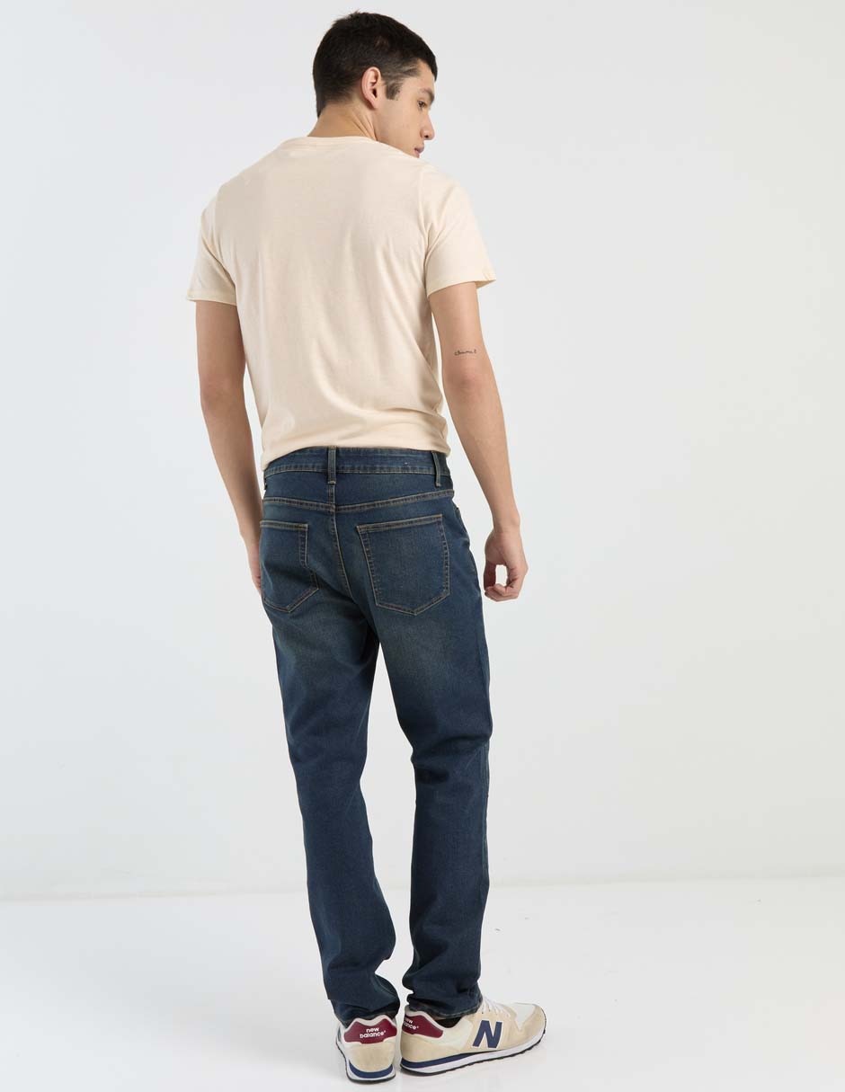 Jeans straight deslavado para hombre 2