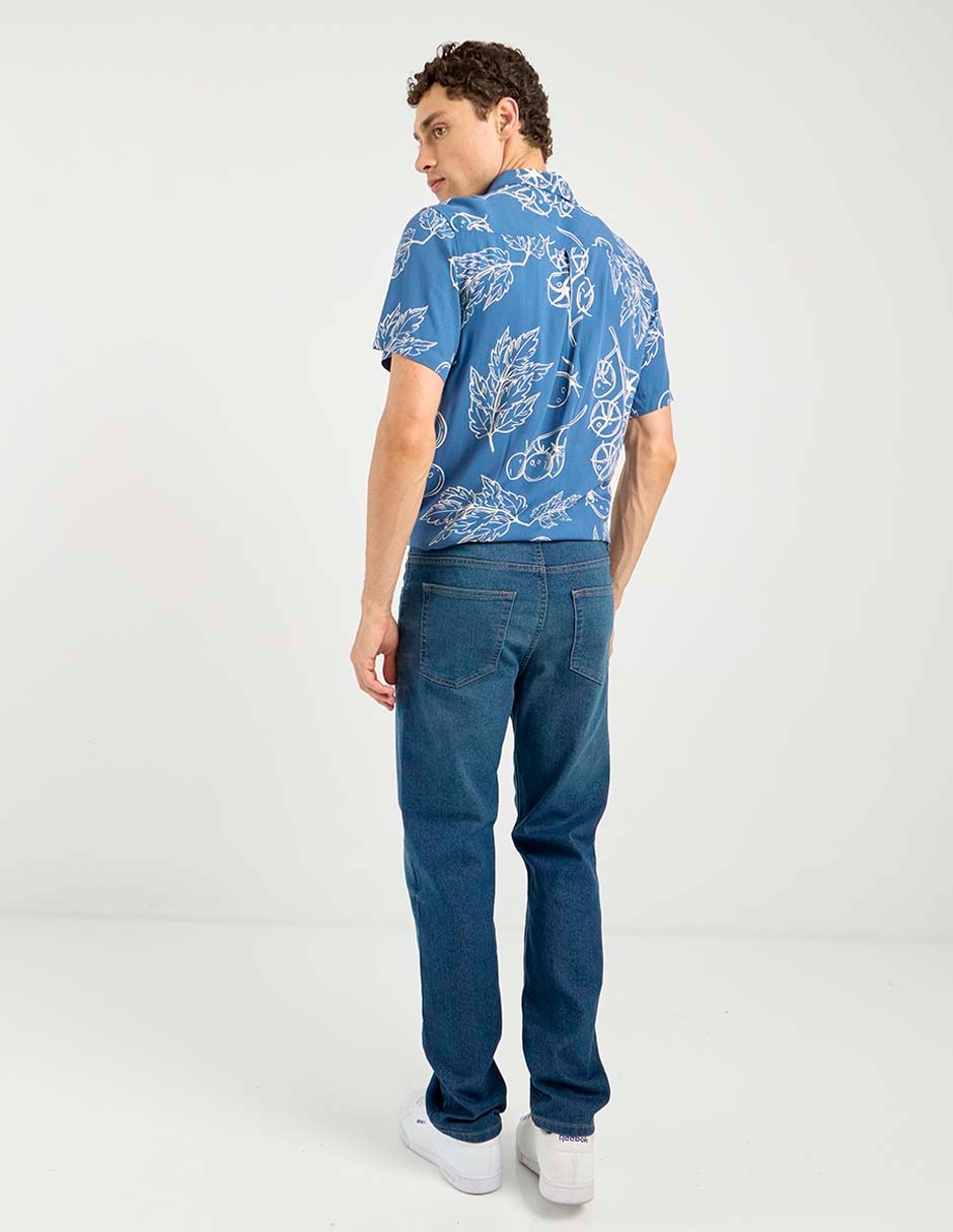 Jeans straight lavado medio para hombre 2