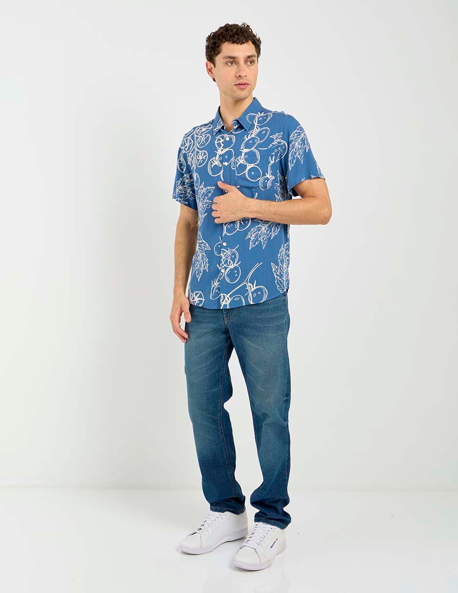 Jeans straight lavado medio para hombre 3