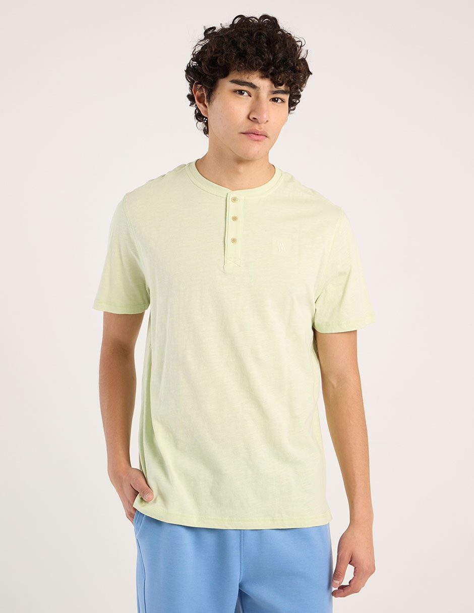 Playera cuello henley para hombre Playera cuello henley para hombre