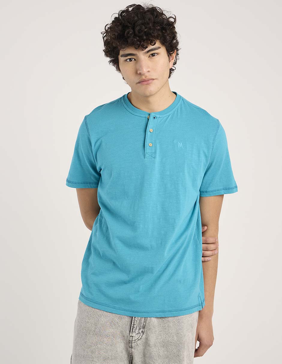 Playera cuello henley para hombre Playera cuello henley para hombre