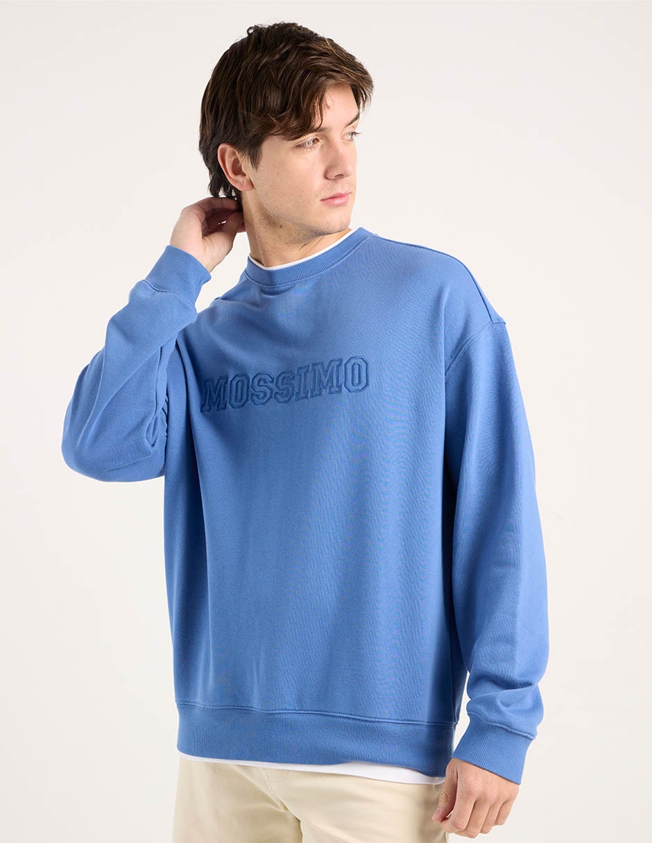 SUDADERA MOSSIMO, EG, ÍNDIGO LISO CERRA