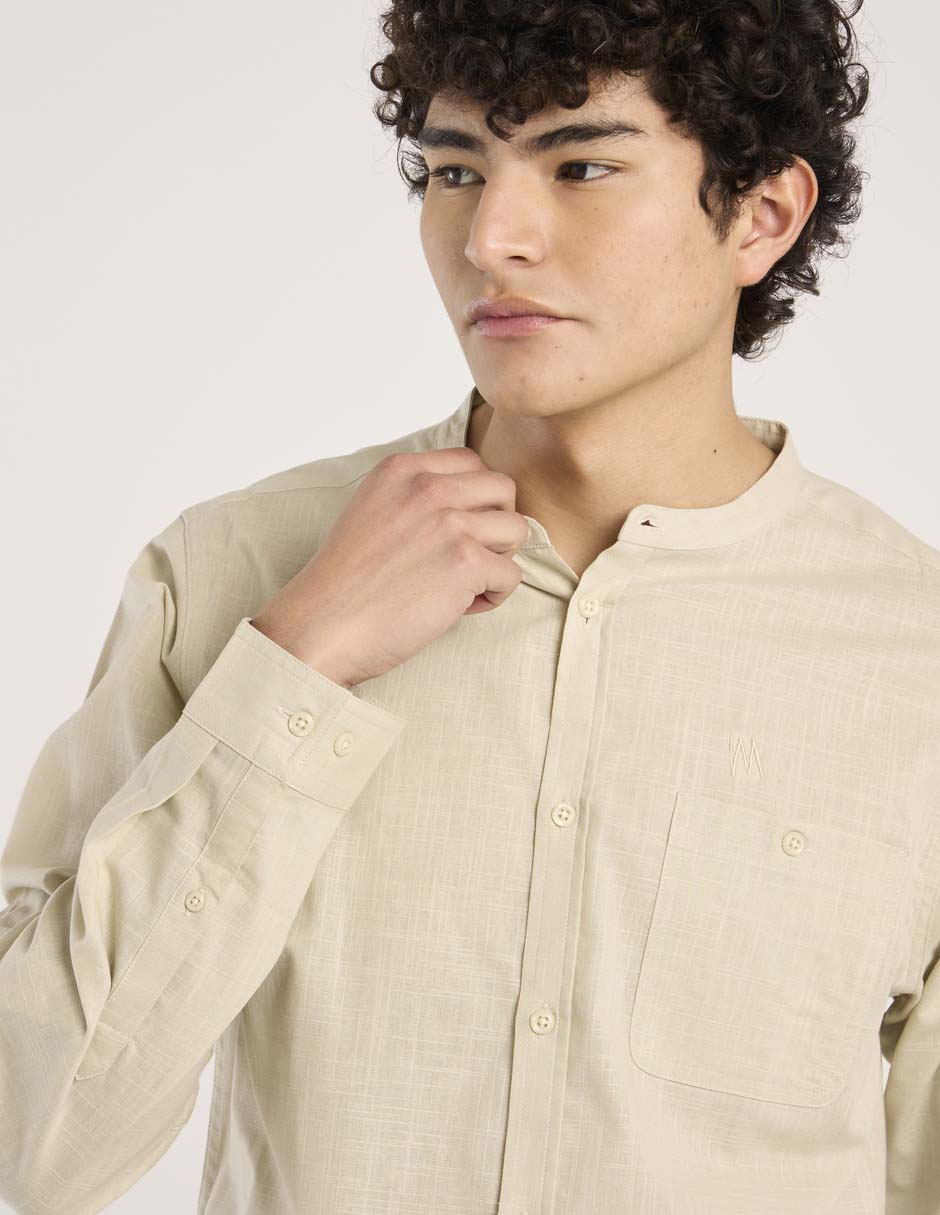 Camisa casual manga larga para hombre 4